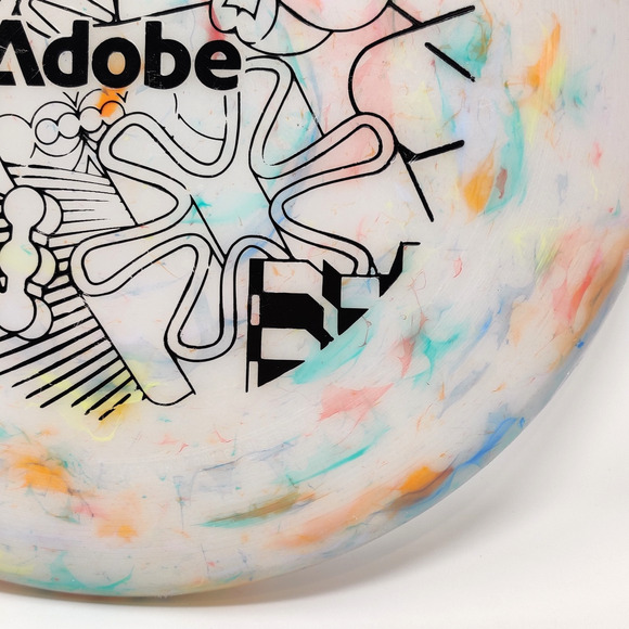 Wham-O Reflyer Frisbee 10.75" 170g w Adobe Logo Art Multicolor Tie Dye Recycled - Picture 9 of 16